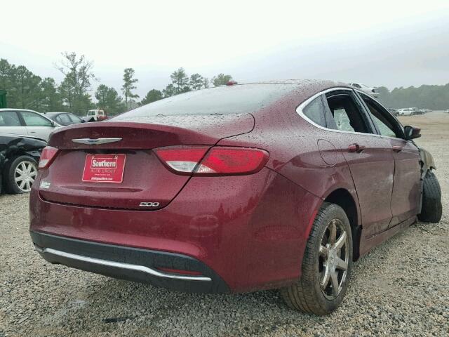 1C3CCCAB7FN613576 - 2015 CHRYSLER 200 LIMITE RED photo 4