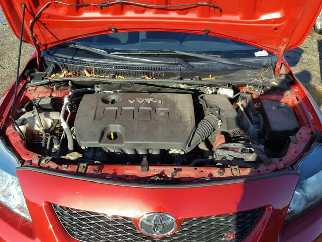 1NXBU4EE1AZ278906 - 2010 TOYOTA COROLLA RED photo 7