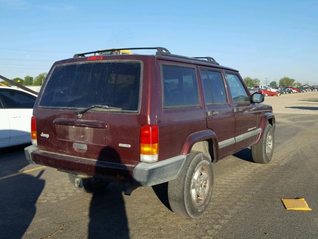 1J4FT48S8YL168150 - 2000 JEEP CHEROKEE MAROON photo 4