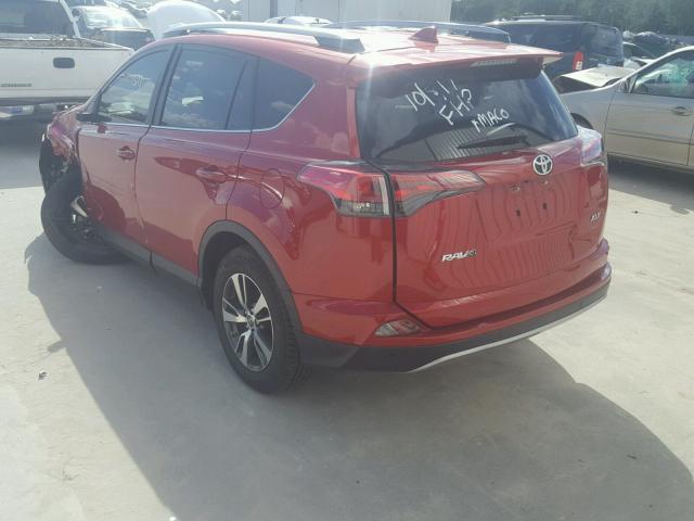 JTMWFREVXHJ145005 - 2017 TOYOTA RAV4 XLE RED photo 3