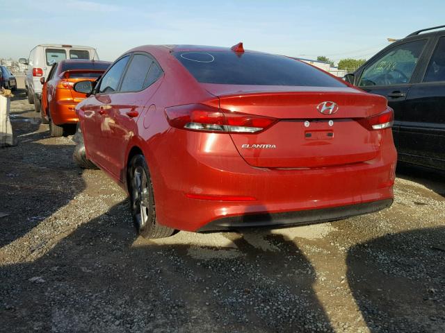 5NPD84LFXHH184251 - 2017 HYUNDAI ELANTRA SE RED photo 3