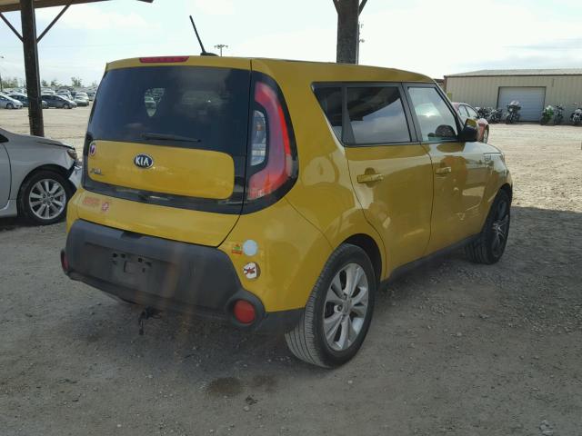 KNDJP3A53E7084311 - 2014 KIA SOUL + YELLOW photo 4