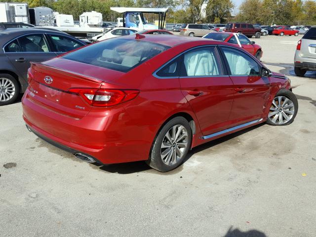 5NPE34AF9HH541442 - 2017 HYUNDAI SONATA SPO RED photo 4