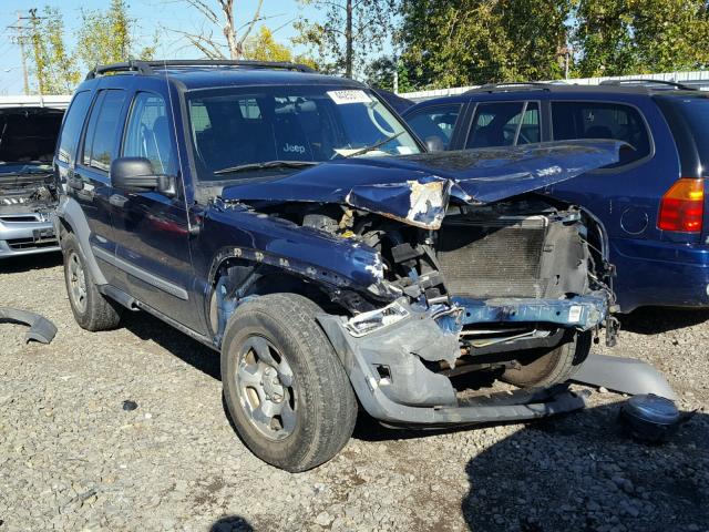 1J4GL48K15W721168 - 2005 JEEP LIBERTY SP BLUE photo 1