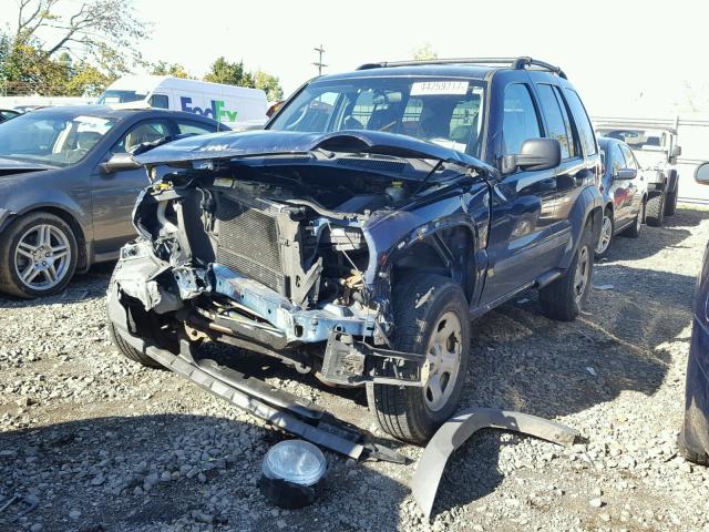 1J4GL48K15W721168 - 2005 JEEP LIBERTY SP BLUE photo 2