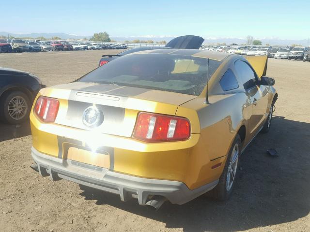 1ZVBP8AN2A5132692 - 2010 FORD MUSTANG YELLOW photo 4