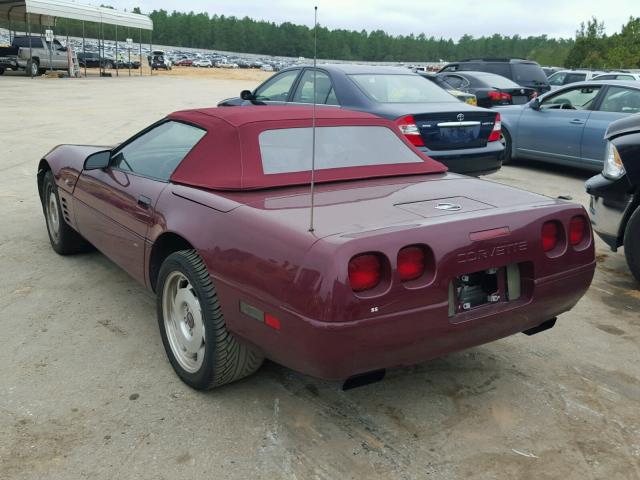 1G1YY33P2P5109393 - 1993 CHEVROLET CORVETTE MAROON photo 3