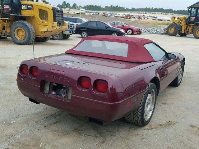 1G1YY33P2P5109393 - 1993 CHEVROLET CORVETTE MAROON photo 4