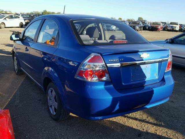 KL1TD56E89B612943 - 2009 CHEVROLET AVEO BLUE photo 3