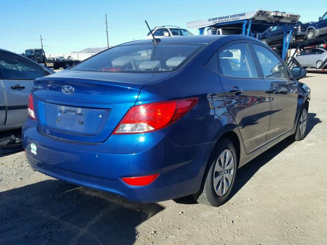 KMHCT4AE3FU818910 - 2015 HYUNDAI ACCENT GLS BLUE photo 4