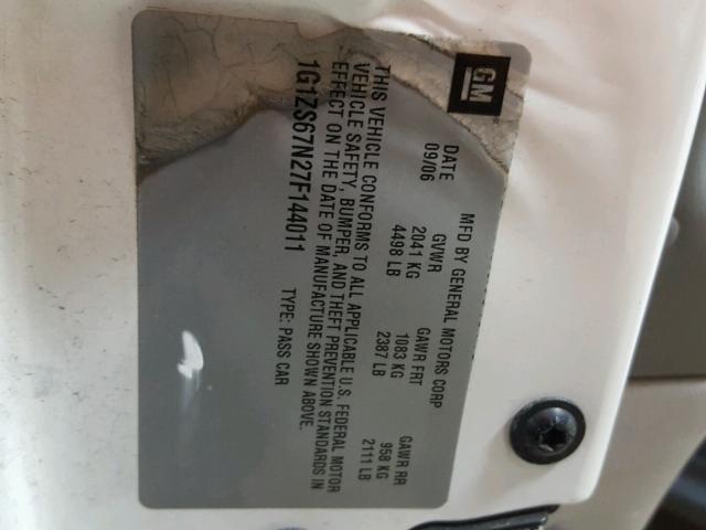 1G1ZS67N27F144011 - 2007 CHEVROLET MALIBU MAX 白色 照片 10