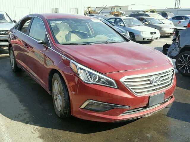 5NPE24AF9FH116853 - 2015 HYUNDAI SONATA SE RED photo 1