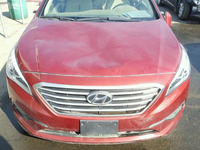 5NPE24AF9FH116853 - 2015 HYUNDAI SONATA SE RED photo 9