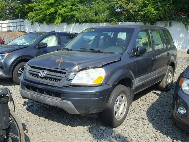 2HKYF18113H584517 - 2003 HONDA PILOT LX GRAY photo 2