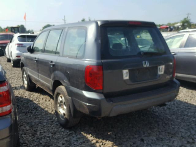 2HKYF18113H584517 - 2003 HONDA PILOT LX GRAY photo 3