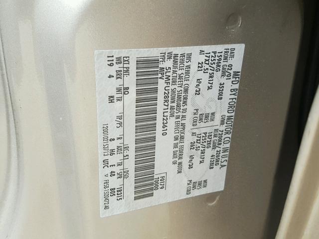 5LMFU28R71LJ23610 - 2001 LINCOLN NAVIGATOR Braun Foto 10