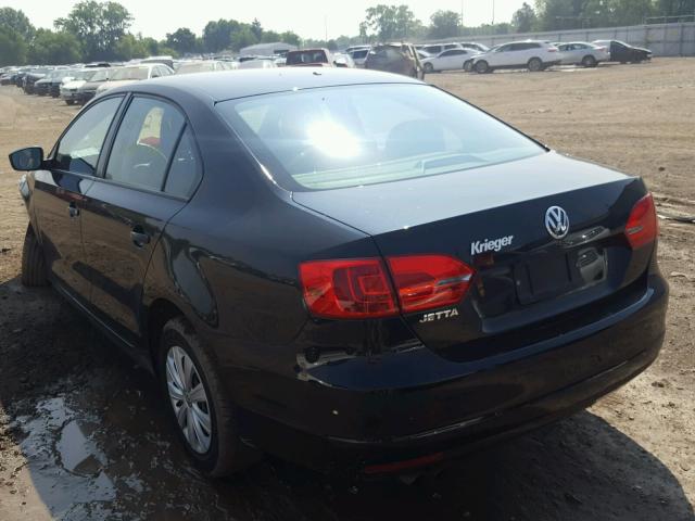 3VW1K7AJ6BM049635 - 2011 VOLKSWAGEN JETTA BASE 黑色 照片 3