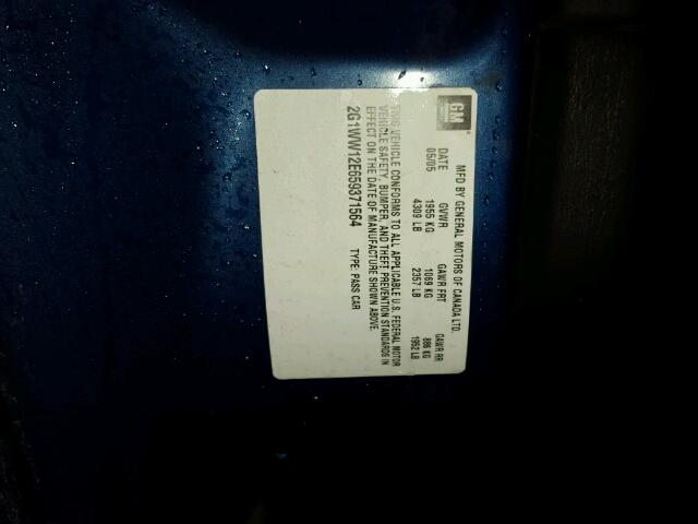 2G1WW12E659371564 - 2005 CHEVROLET MONTE CARL ლურჯი ფოტო 10