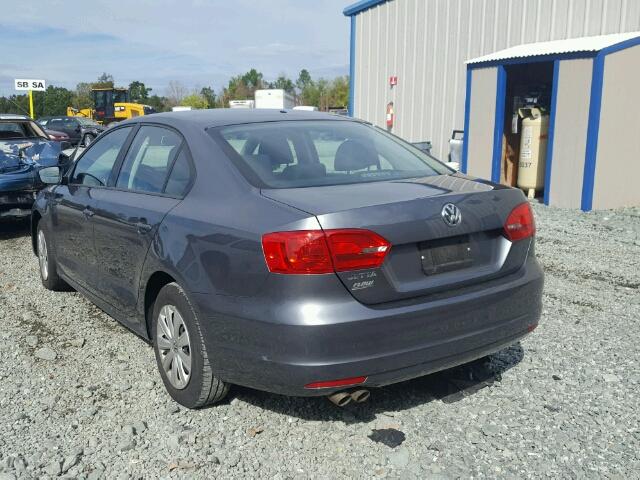 3VW2K7AJ7DM317874 - 2013 VOLKSWAGEN JETTA BASE CHARCOAL photo 3