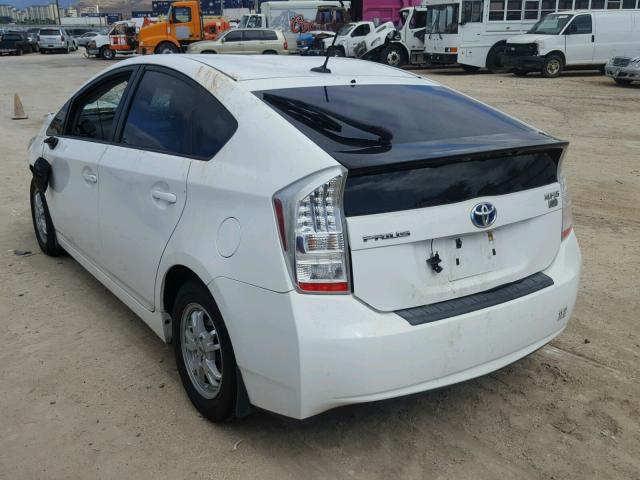 JTDKN3DU3A5163092 - 2010 TOYOTA PRIUS WHITE photo 3