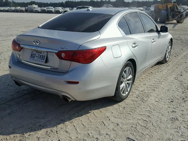 JN1BV7AP7EM692548 - 2014 INFINITI Q50 BASE GRAY photo 4