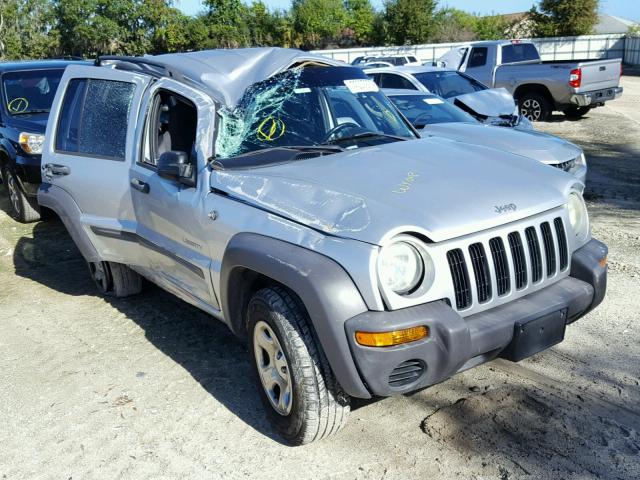 1J4GK48K74W271396 - 2004 JEEP LIBERTY SP SILVER photo 1