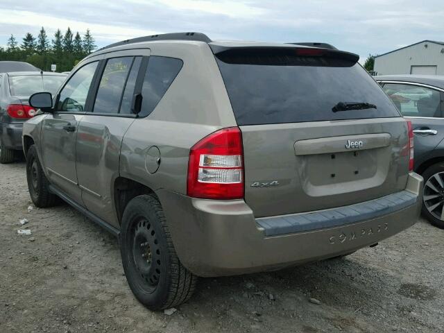 1J8FF47W98D746888 - 2008 JEEP COMPASS SP BEIGE photo 3