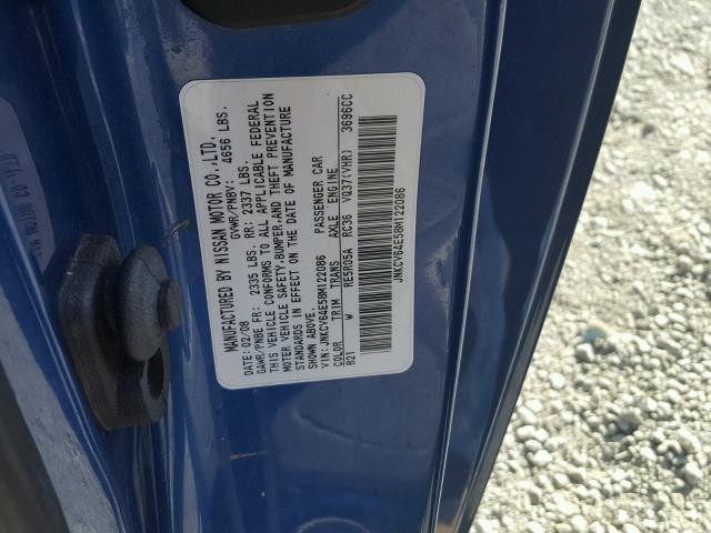 JNKCV64E58M122086 - 2008 INFINITI G37 BASE BLUE photo 10