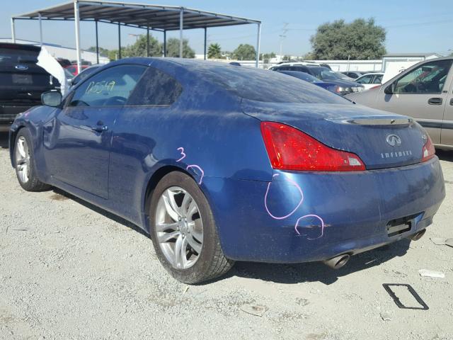 JNKCV64E58M122086 - 2008 INFINITI G37 BASE BLUE photo 3