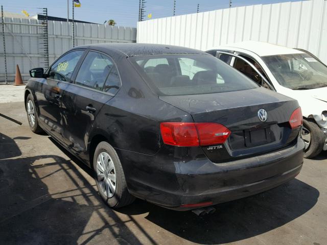 3VW2K7AJXBM397071 - 2011 VOLKSWAGEN JETTA BASE BLACK photo 3