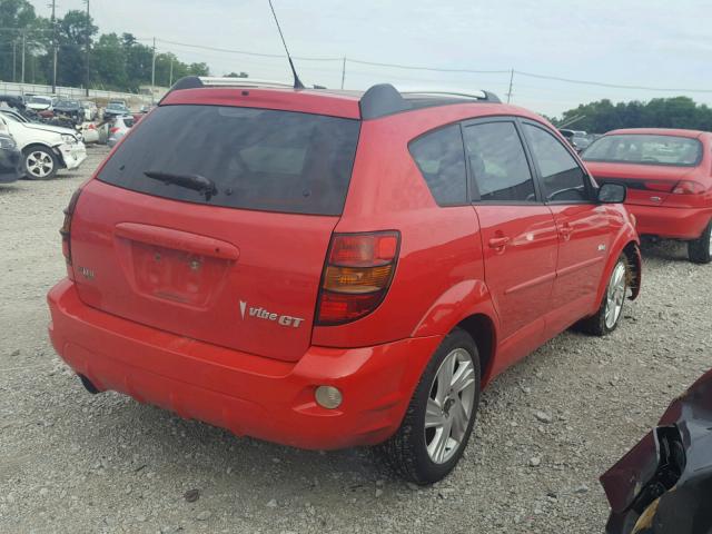 5Y2SN63L65Z400781 - 2005 PONTIAC VIBE GT RED photo 4