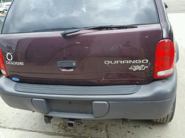 1D4HS38N83F576048 - 2003 DODGE DURANGO SP MAROON photo 9