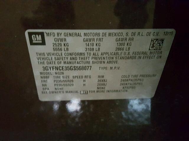 3GYFNCE35GS568077 - 2016 CADILLAC SRX PERFOR 紫色 照片 10