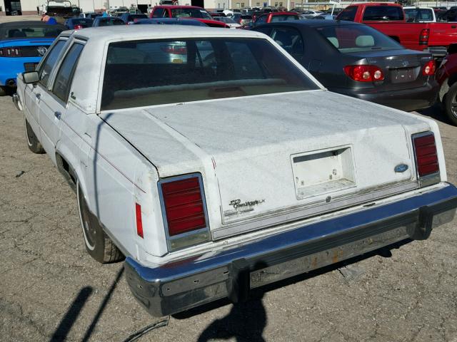 2FABP43F7GX101162 - 1986 FORD LTD WHITE photo 3