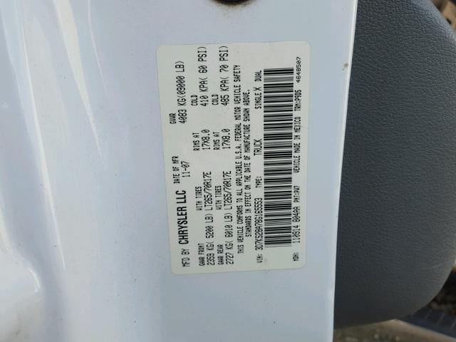 3D7KS28A78G165553 - 2008 DODGE RAM 2500 S Ağ foto 10