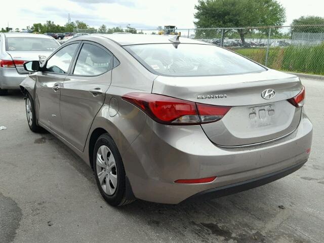 5NPDH4AE6GH671942 - 2016 HYUNDAI ELANTRA TAN photo 3