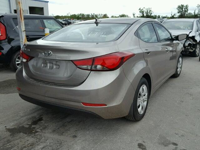 5NPDH4AE6GH671942 - 2016 HYUNDAI ELANTRA TAN photo 4