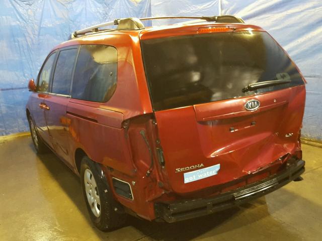 KNDMB233X76157944 - 2007 KIA SEDONA EX RED photo 3