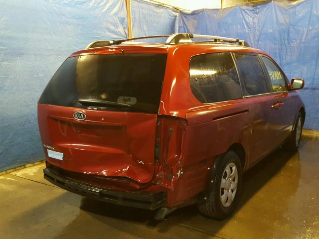 KNDMB233X76157944 - 2007 KIA SEDONA EX RED photo 4