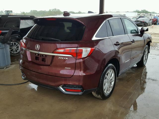 5J8TB4H58HL012259 - 2017 ACURA RDX MAROON photo 4