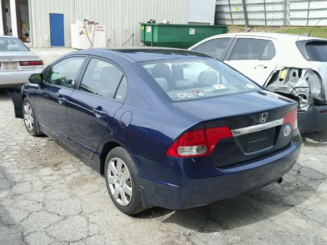 2HGFA16599H535371 - 2009 HONDA CIVIC BLUE photo 3