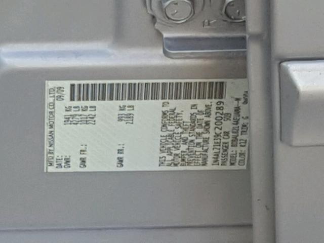 1N4AL21E39C200289 - 2009 NISSAN ALTIMA 2.5 GRAY photo 10