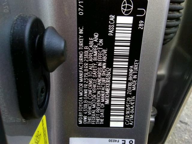 NMTKHMBX8JR028452 - 2018 TOYOTA C-HR XLE SILVER photo 10