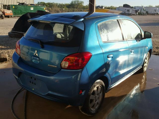 ML32A4HJ0EH021162 - 2014 MITSUBISHI MIRAGE ES BLUE photo 4