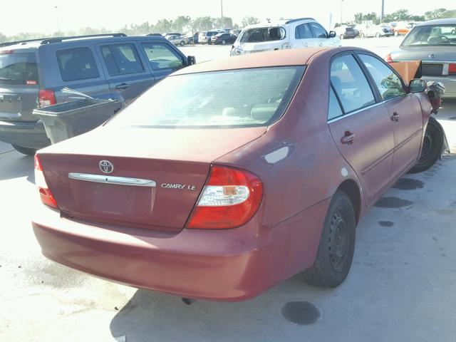 4T1BE32K13U179796 - 2003 TOYOTA CAMRY LE RED photo 4