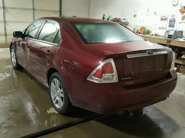 3FAFP08116R174399 - 2006 FORD FUSION SEL BURGUNDY photo 3