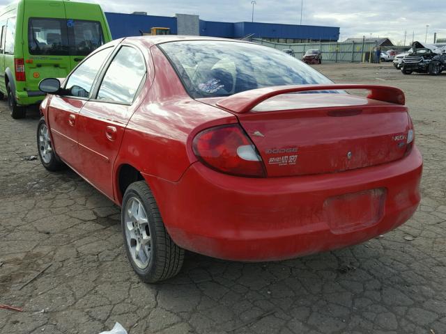 1B3ES56C92D604089 - 2002 DODGE NEON ES RED photo 3