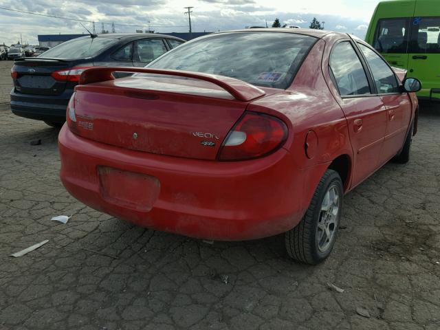 1B3ES56C92D604089 - 2002 DODGE NEON ES RED photo 4