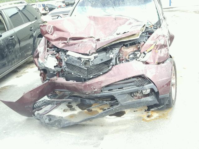 2HNYD2H33DH509772 - 2013 ACURA MDX MAROON photo 7