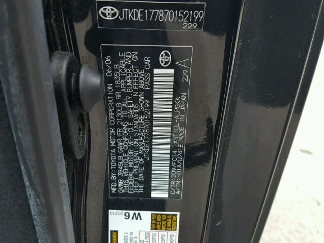 JTKDE177870152199 - 2007 TOYOTA SCION TC 黑色 照片 10